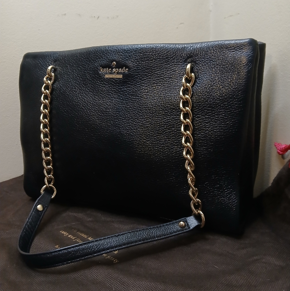 Kate Spade Black Leather Chain Shoulder Bag